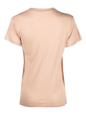 Bambus jersey t-shirt mit rundem ausschnitt Baserange beige