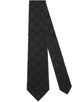 Žakárová kravata Gucci čierna