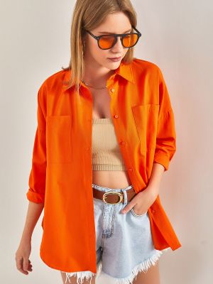 Priliehavá košeľa Bianco Lucci oranžová
