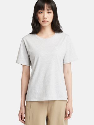 Меланжевая базовая футболка с вышивкой Timberland серая