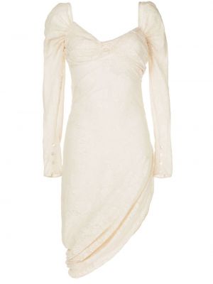 Krajkové asymetrické dlouhé šaty Yuhan Wang bílé