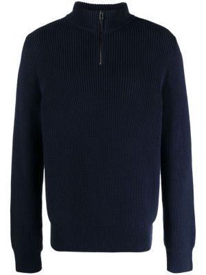 Bavlnený sveter na zips A.p.c. modrá