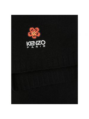 Bufanda de lana de flores Kenzo negro