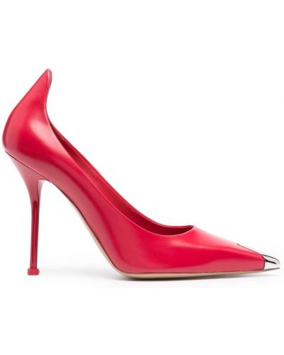 Pantofi cu toc din piele Alexander Mcqueen roșu