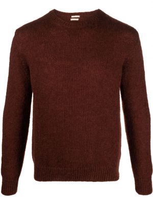 Mohérový sveter s okrúhlym výstrihom Massimo Alba hnedá