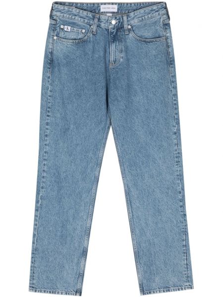 Ravne kavbojke Calvin Klein Jeans modra