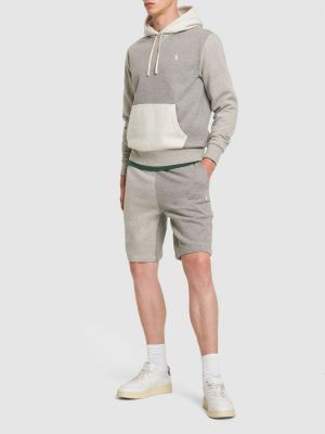 Pamučna hoodie s kapuljačom Polo Ralph Lauren siva