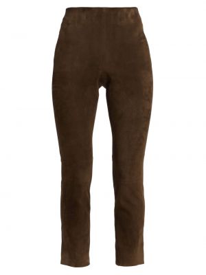Замшевые брюки Vince. коричневые