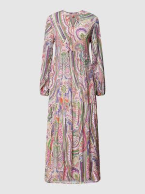 Różowa sukienka z wiskozy z wzorem paisley Emily Van Den Bergh