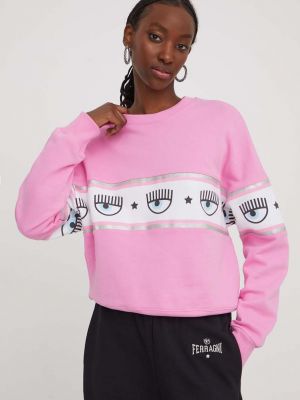 Бавовняний светр з принтом Chiara Ferragni рожевий