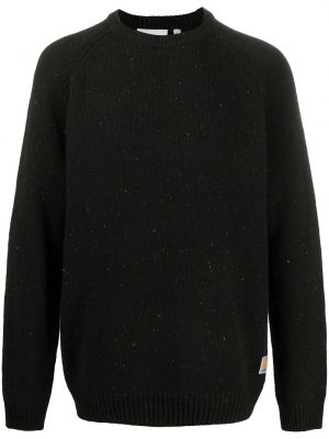 Плетен прилепнал пуловер Carhartt Wip черно