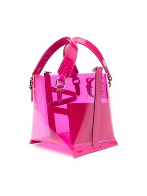 Transparente shopper handtasche mit taschen Dsquared2 pink
