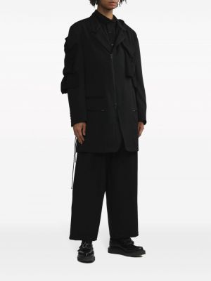 Drapované sako na zip Yohji Yamamoto černé