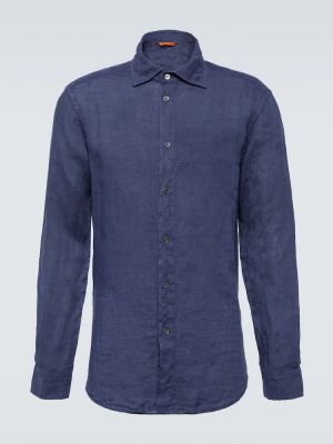 Camicia di lino Barena Venezia blu