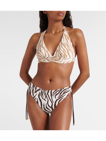 Bikini s potiskom z zebra vzorcem Max Mara rjava