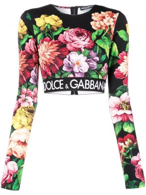 Trykt floral crop top Dolce & Gabbana svart