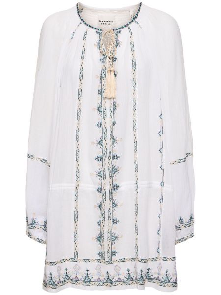 Mini vestido de algodón Marant Etoile blanco