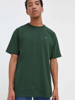Памучна тениска с дълъг ръкав Vans зелено