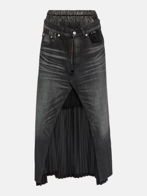 Многослойная джинсовая юбка миди из коллекции levi's Junya Watanabe черный
