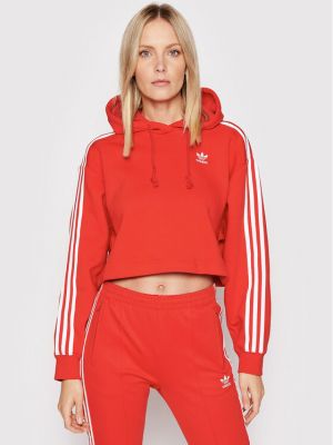 Majica dugih rukava sa dugačkim rukavima bootcut Adidas crvena