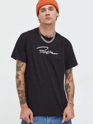 Памучна тениска с дълъг ръкав с принт Primitive черно