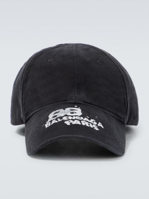 Gorra de algodón Balenciaga negro