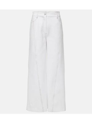 Βαμβακερό παντελόνα από ζέρσεϋ Max Mara λευκό