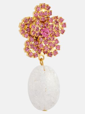 Krištáľové kvetinové náušnice Magda Butrym ružová