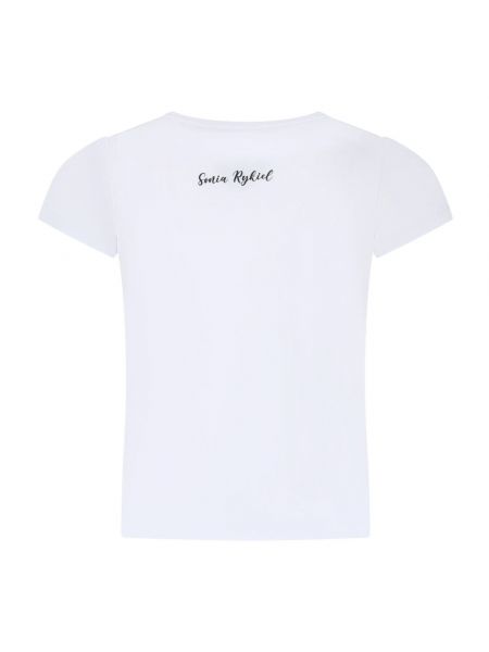 Camiseta de algodón con estampado de playa Sonia Rykiel blanco