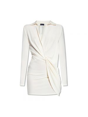 Sukienka mini drapowana Jacquemus biała