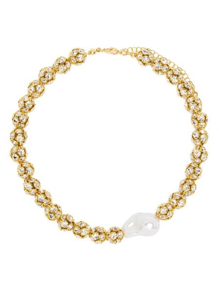 Krištáľový náhrdelník s korálky Magda Butrym zlatá