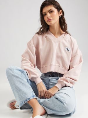 Laza szabású pulóver Calvin Klein Jeans rózsaszín