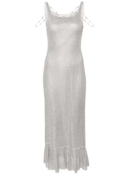 Sukienka długa Lanvin srebrna