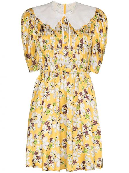 Mini vestido de flores Miu Miu amarillo
