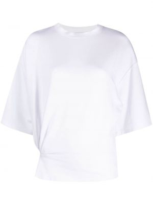 Plisēti t-krekls ar apaļu kakla izgriezumu Iro balts