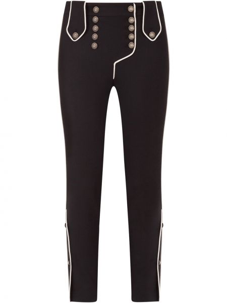 Pantalones de cintura baja con botones Dolce & Gabbana negro