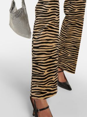 Pantaloni dritti di cotone con stampa a righe tigrate Rabanne