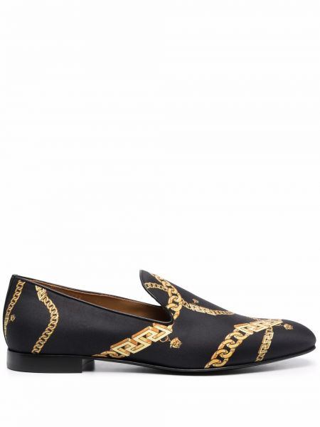 Skinn loafers Versace svart