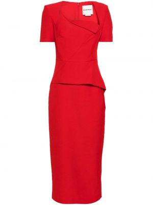Červené krepové midi šaty Roland Mouret