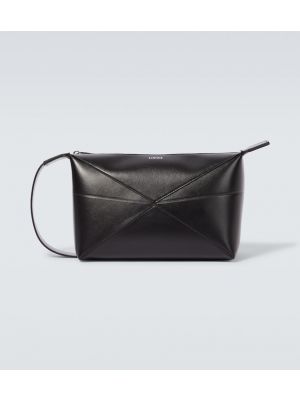 Kožna torbica Loewe crna