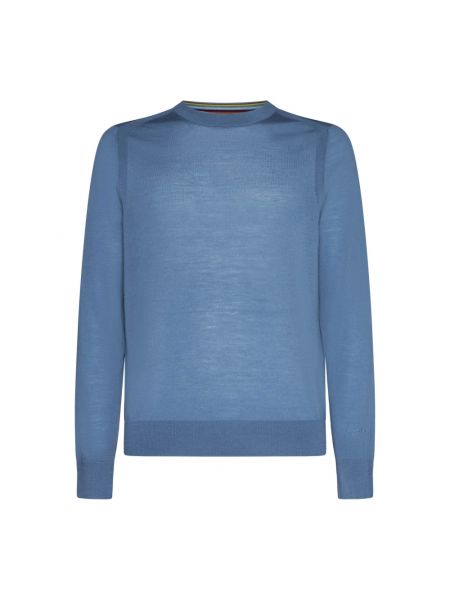 Sweter z wełny merino z okrągłym dekoltem Ps By Paul Smith niebieski
