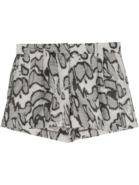 Jacquard abstrakte shorts mit plisseefalten Stella Mccartney grau