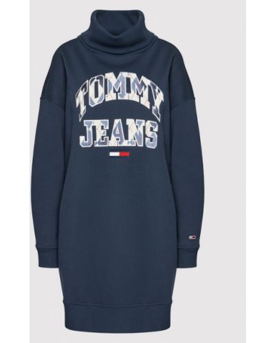 Tommy Jeans Curve Kötött ruha College Argyle DW0DW12074 Sötétkék Regular Fit