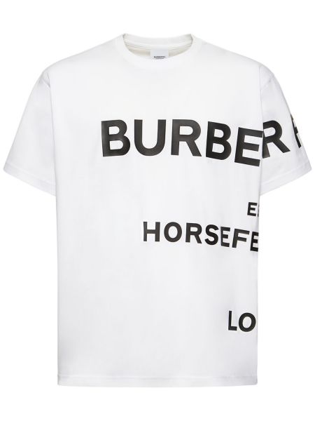 Camiseta de algodón Burberry blanco