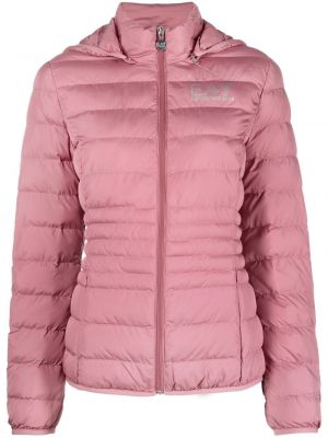 Trykt vattert jakke Ea7 Emporio Armani rosa