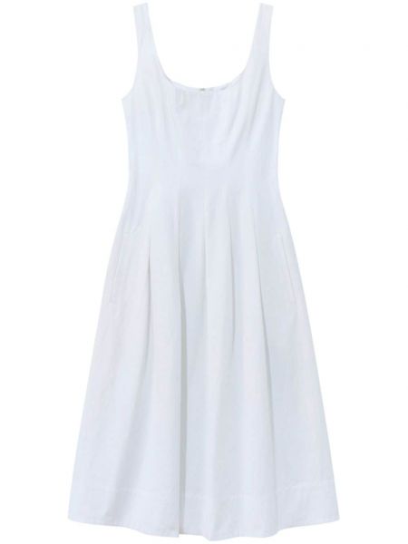 Plisované bavlnené šaty na ramienka Proenza Schouler White Label biela