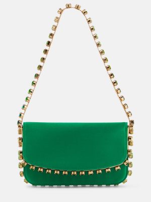 Σατέν τσάντα ώμου Aquazzura πράσινο