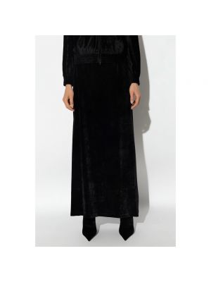 Falda larga de terciopelo‏‏‎ Balenciaga negro