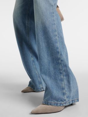Voľné džínsy s vysokým pásom Brunello Cucinelli modrá