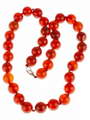 Ожерелье бусики-колечки оранжевое